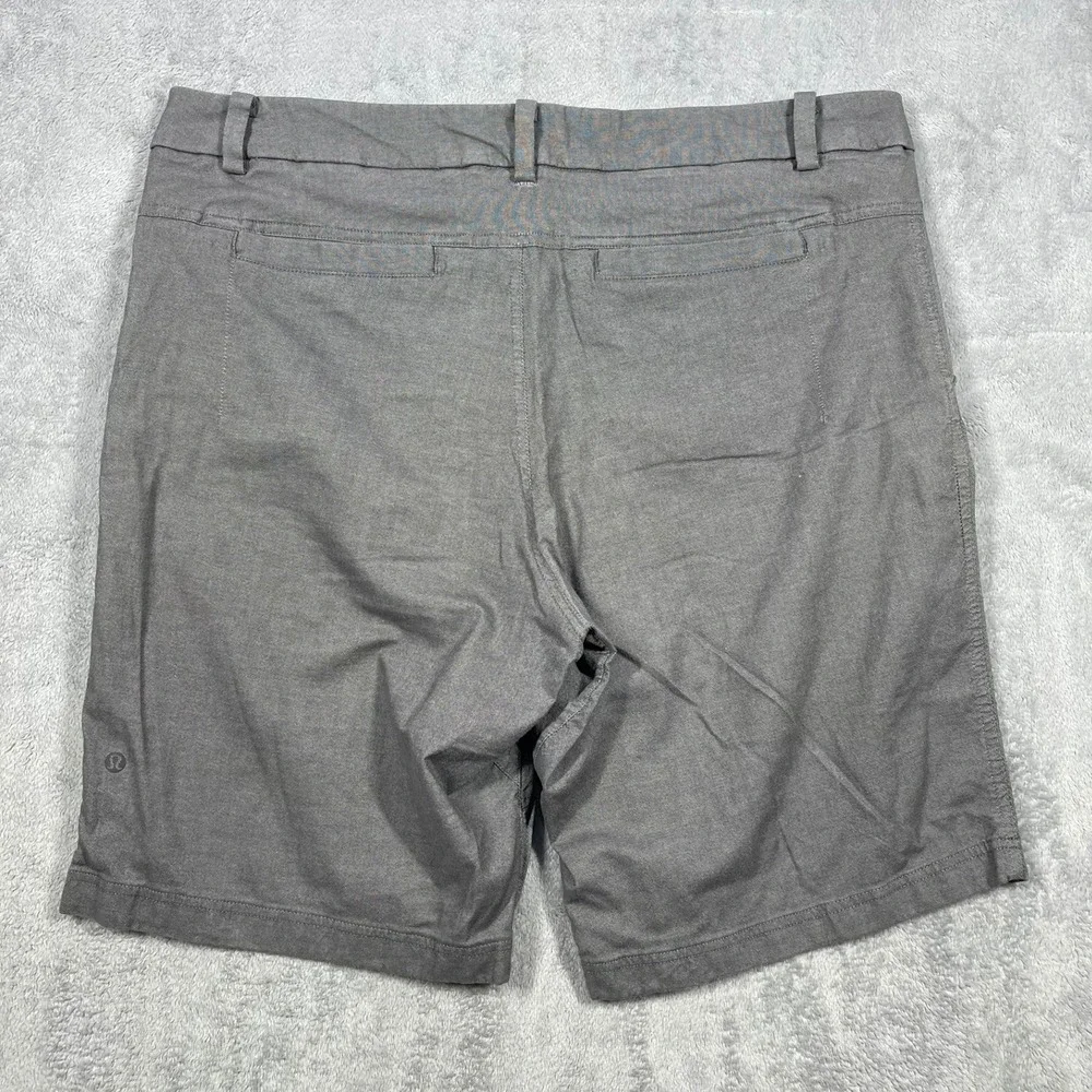 Lululemon Commission Shorts Mens 38 Grey Chino Performance Tech 9